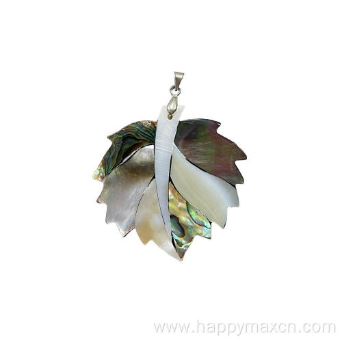 Craft leaves natural shell abalone pendants Jewelry making
